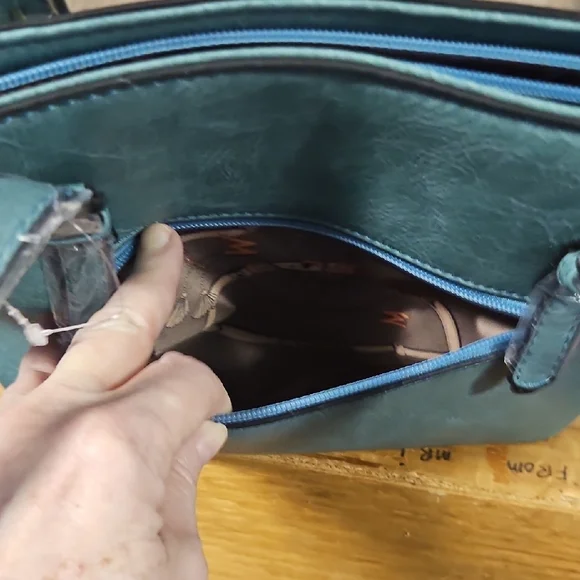 Montana West Blue Suede-Like Tote Bag with Classic Design - Picture 6 of 6